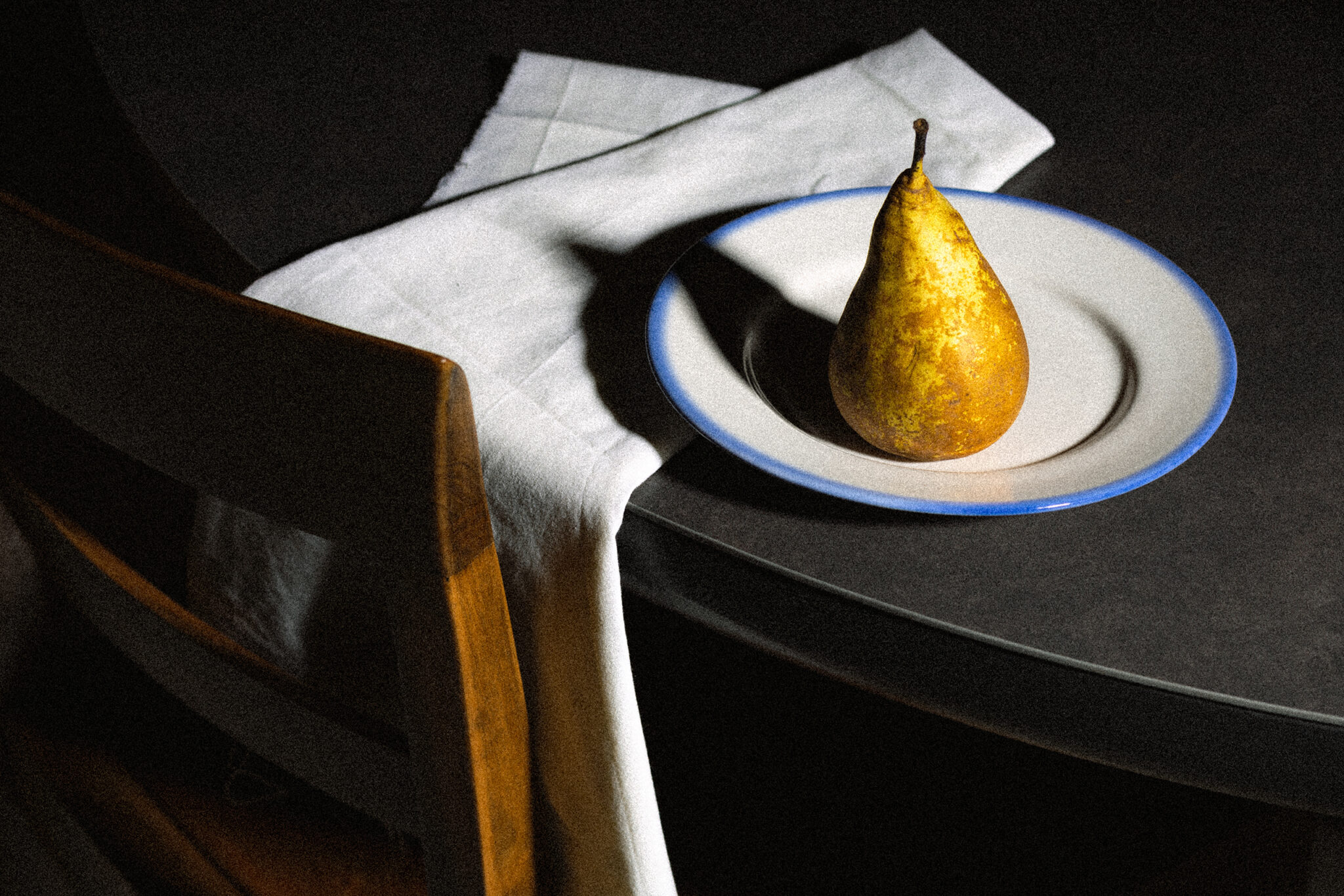 Photographie culinaire, une nature morte de poire